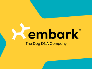 Embark logo, a white dog figure beside the wordmark, with the tagline The Dog DNA Company.