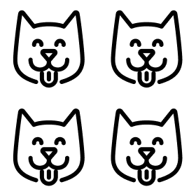 Four puppy faces icon