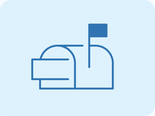 mailbox icon with the flag raised